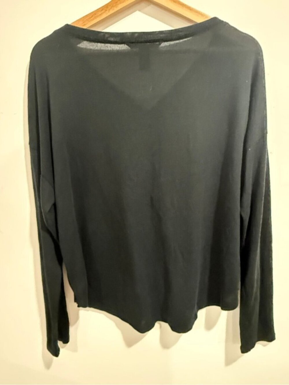Victoria’s Secret Black Long Sleeve Henley Top XL Soft Lounge Knit - Picture 4 of 8